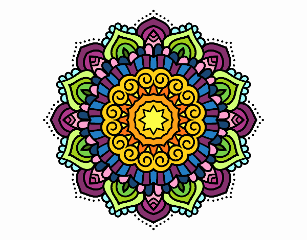 Dibujo Mandala estrella decorada pintado por Vibrio88