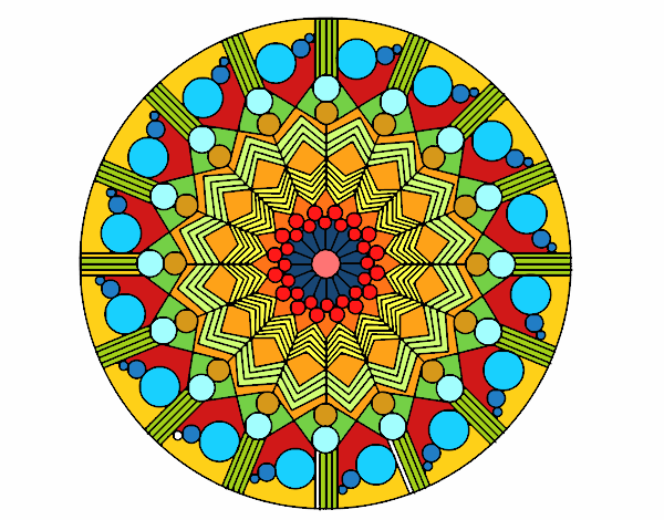 Dibujo Mandala flor con círculos pintado por silviajudi