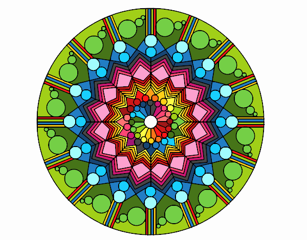 Dibujo Mandala flor con círculos pintado por Vibrio88