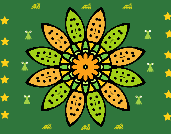 Dibujo Mandala flor con pétalos pintado por yoanna3012