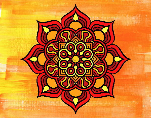 Dibujo Mandala flor de fuego pintado por Vibrio88