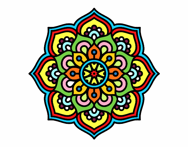 Dibujo Mandala flor de la concentración pintado por JOSEMG
