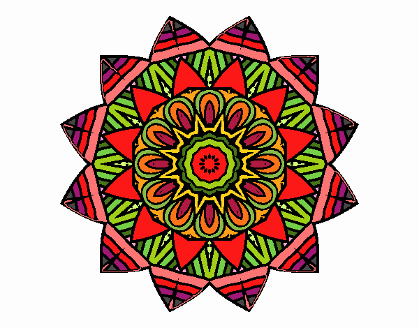 Dibujo Mandala frutal pintado por Vibrio88