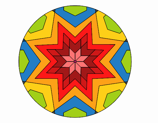 Dibujo Mandala mosaico estrella pintado por Vibrio88