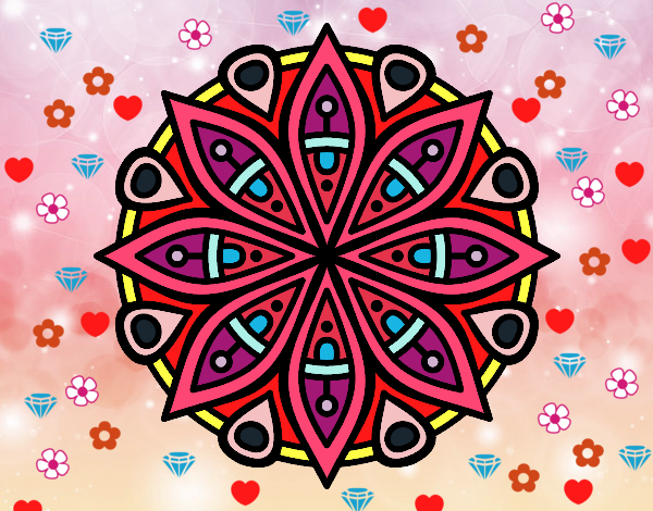 Dibujo Mandala para la concentración pintado por vanessa138