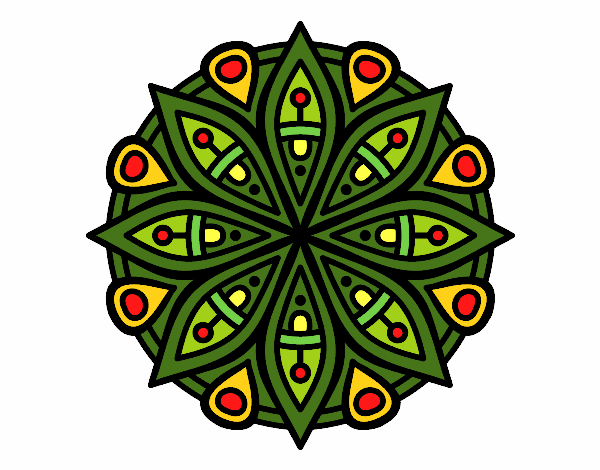 Dibujo Mandala para la concentración pintado por silviajudi