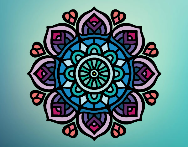 Dibujo Mandala para la concentración mental pintado por yussette 