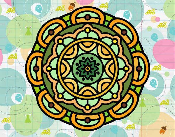Dibujo Mandala para la relajación mental pintado por yoanna3012