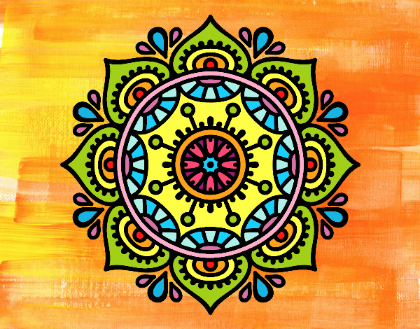Dibujo Mandala para relajarse pintado por yussette 