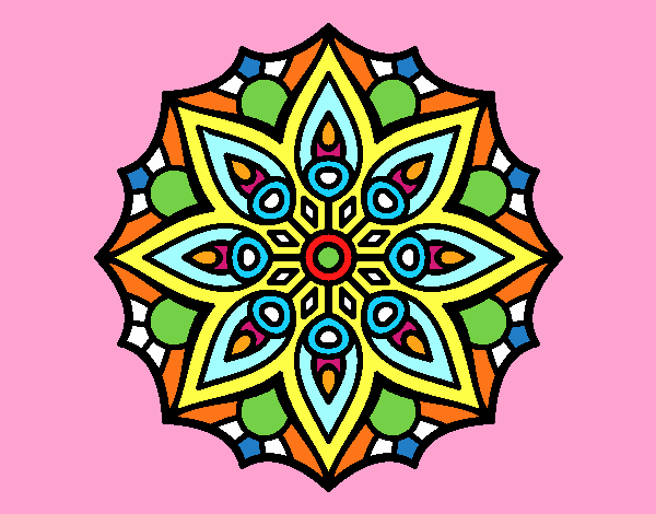 Dibujo Mandala simetría sencilla pintado por JOSEMG