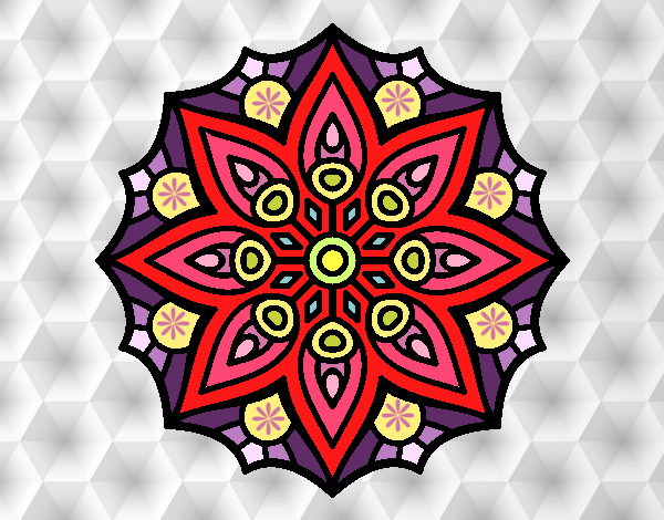 Dibujo Mandala simetría sencilla pintado por Valeria18