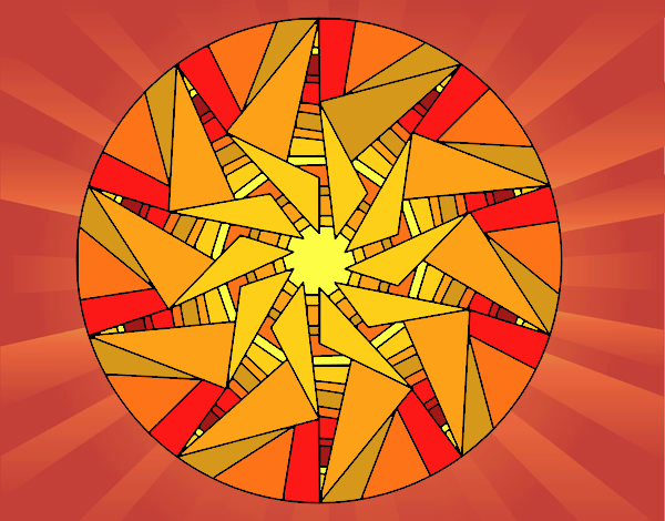 Dibujo Mandala sol triangular pintado por Vibrio88