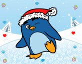 Dibujo Pingüino con gorro de Navidad pintado por esrellita