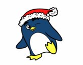 Dibujo Pingüino con gorro de Navidad pintado por Valeria18