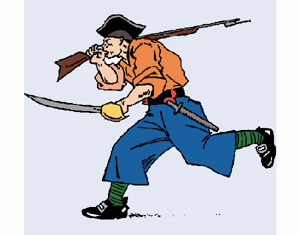 Dibujo Pirata con espadas pintado por JOSEMG