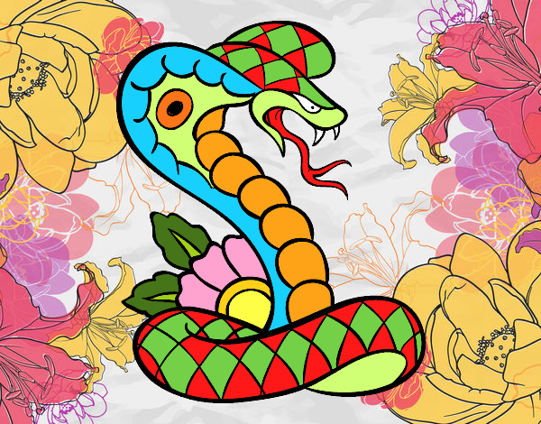 Dibujo Tatuaje de cobra pintado por Laia543