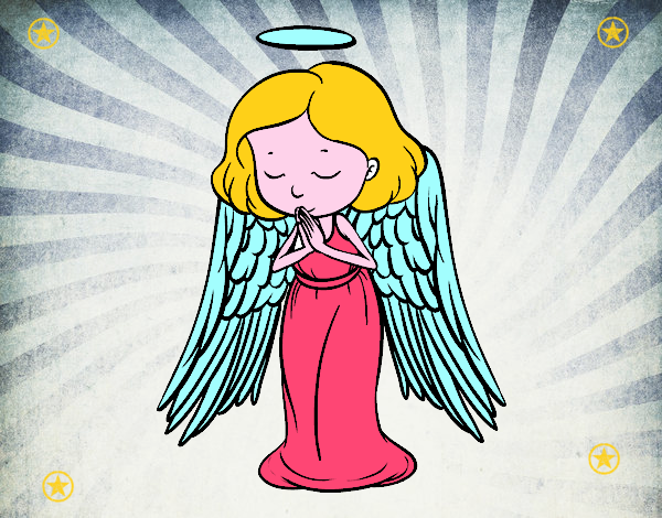 Dibujo Un ángel orando pintado por esrellita