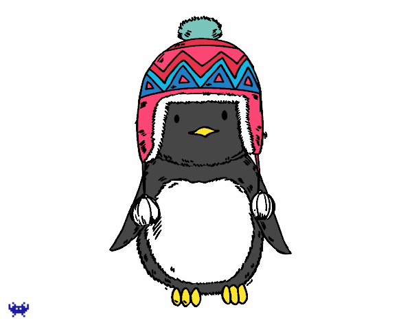 Dibujo Bebé pingüino con gorrito pintado por Ruthdler