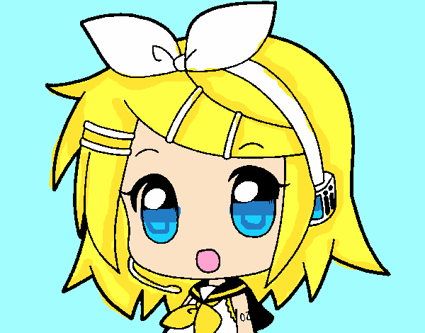 Dibujo Chibi RIN kagamine pintado por kiara-chan