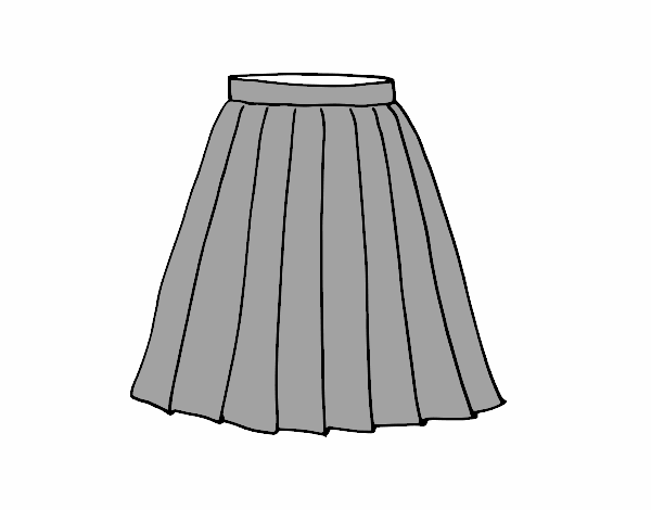 Falda con pliegues