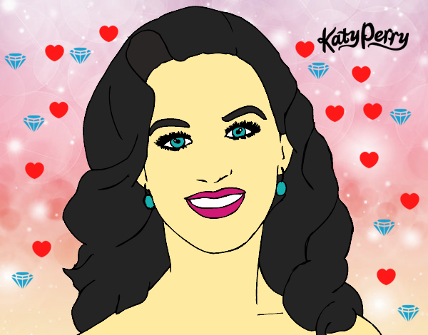 Dibujo Katy Perry primer plano pintado por yussette 