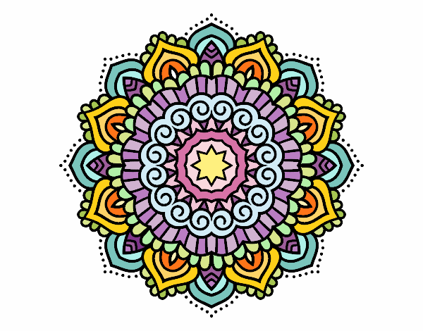 Dibujo Mandala estrella decorada pintado por Ruthdler