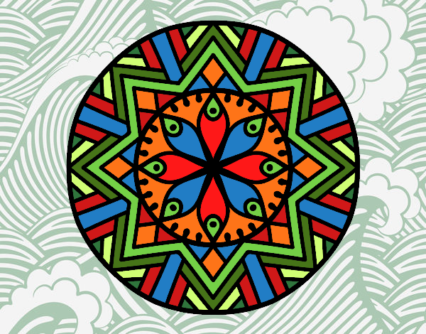 Dibujo Mandala flor de bambú pintado por JOSEMG