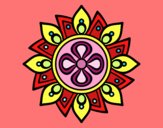 Dibujo Mandala flor sencilla pintado por clauhv