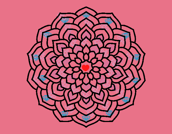 Dibujo Mandala pétalos de flor pintado por artmagic