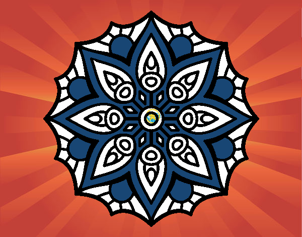 Dibujo Mandala simetría sencilla pintado por agus16san5
