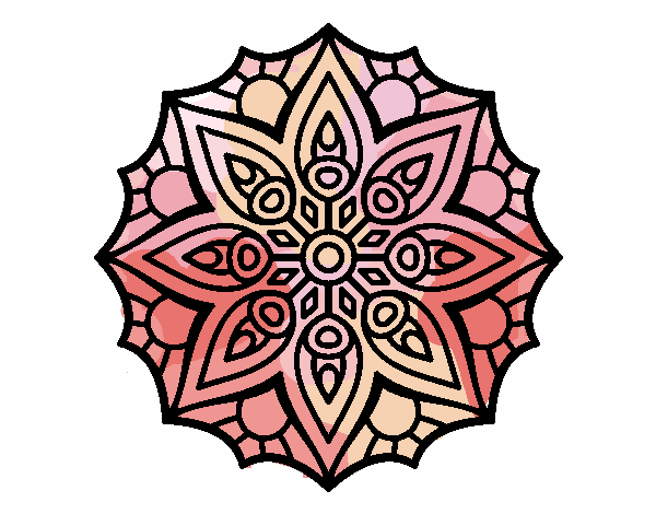 Dibujo Mandala simetría sencilla pintado por Any27