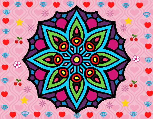 Dibujo Mandala simetría sencilla pintado por vanessa138