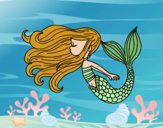 Dibujo Sirena flotando pintado por Valeria18