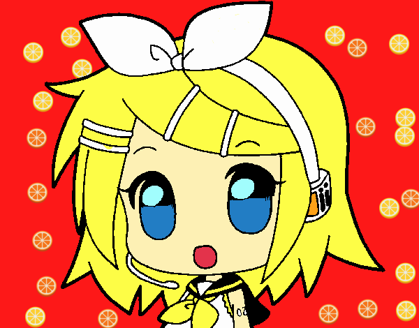 Dibujo Chibi RIN kagamine pintado por seuu