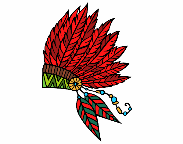 Corona de plumas india