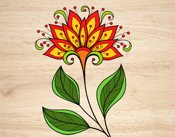 Dibujo Flor decorativa pintado por nina20