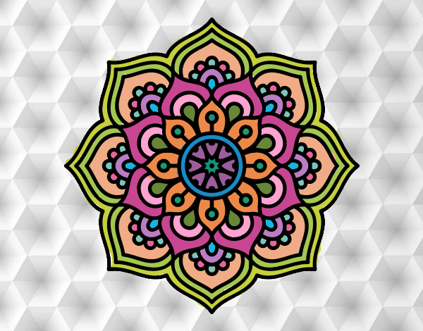 Dibujo Mandala flor de la concentración pintado por Rosario29