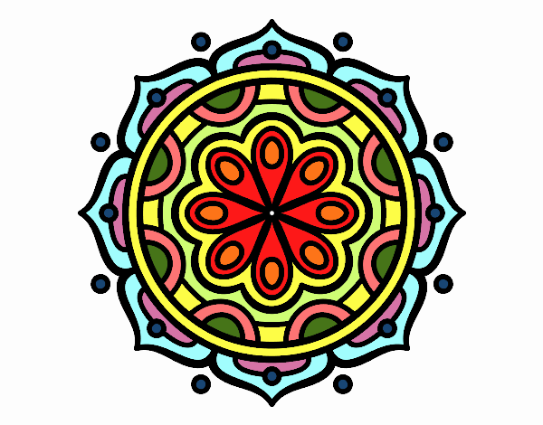 Dibujo Mandala para meditar pintado por Netty