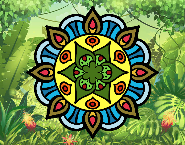 Dibujo Mandala vida vegetal pintado por Netty