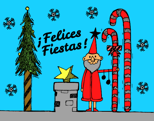 Dibujo Postal Felices Fiestas pintado por lucia0505