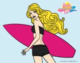 Dibujo Barbie surfera pintado por edymar