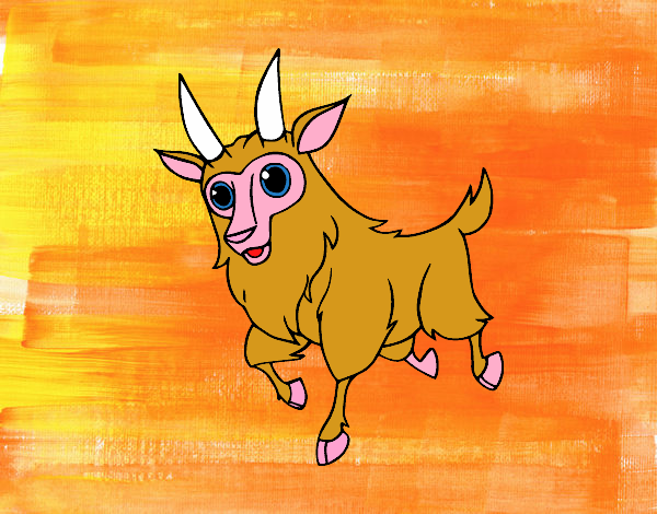 Dibujo Cabra macho pintado por meibol