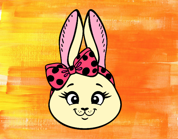 Dibujo Cara de conejita pintado por meibol