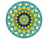 Dibujo Mandala flor con círculos pintado por ARl88