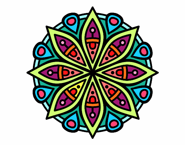 Dibujo Mandala para la concentración pintado por NicoDP
