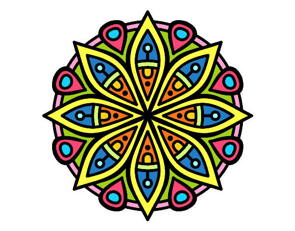 Dibujo Mandala para la concentración pintado por nicolitabb