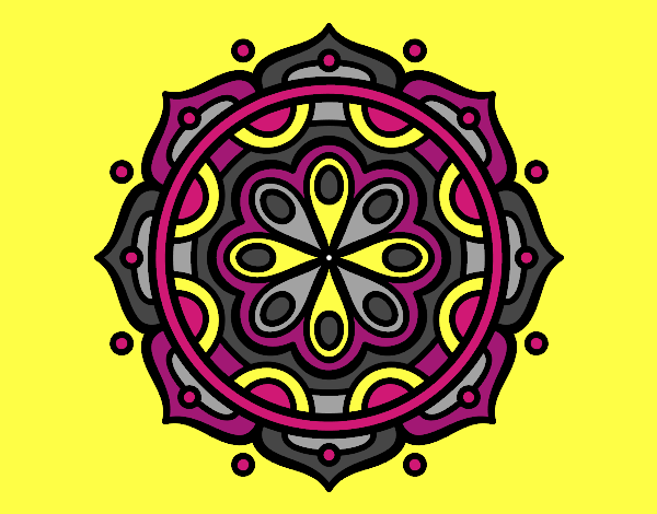 Dibujo Mandala para meditar pintado por kattw