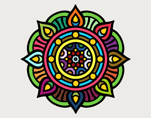 Dibujo Mandala puntos de fuego pintado por NicoDP