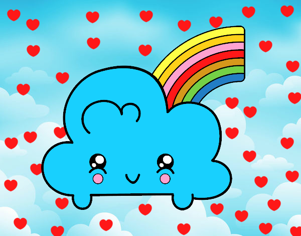 Dibujo De Nube Con Arco Iris Kawaii Pintado Por En Dibujos Net El D A