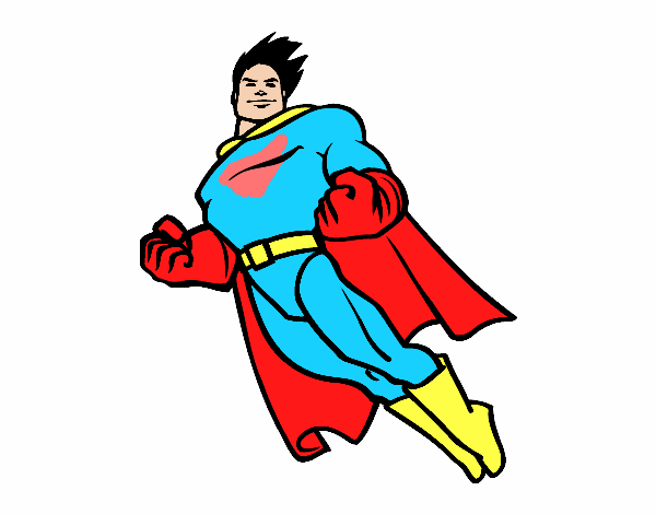 Dibujo Superman volando pintado por NicoDP